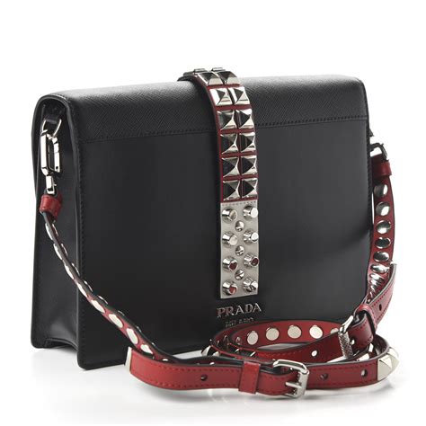 Prada Elektra Studded Leather Shoulder Bag